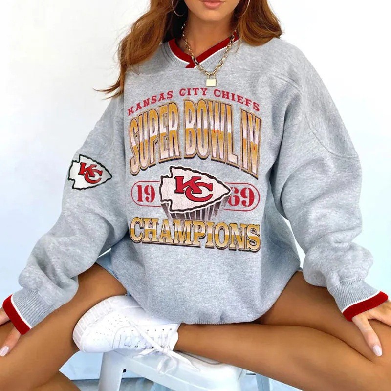 KANSAS CITY CHIEFSNew printed sports v-neck sweatshirt