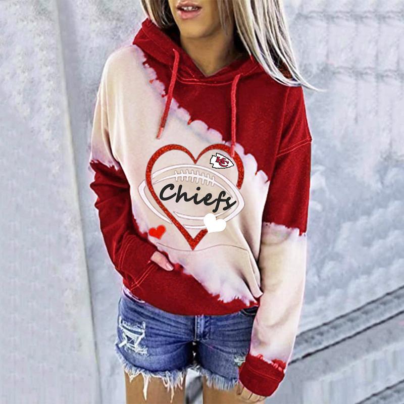 KANSAS CITY CHIEFSCasual color blocked printed Hoodie