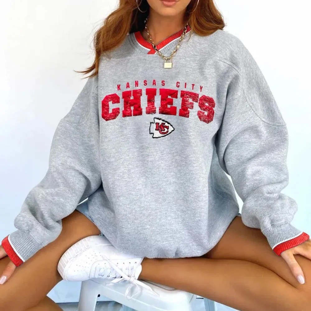 KANSAS CITY CHIEFSNew printed sports v-neck sweatshirt 3