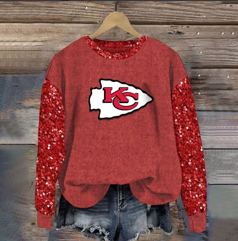 KANSAS CITY CHIEFSprinted sports round neck sweatshirt
