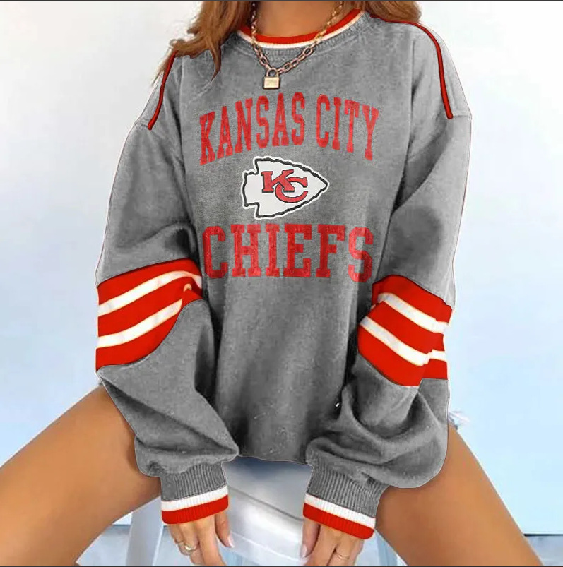 KANSAS CITY CHIEFSNew printed sports round neck sweatshirt 5