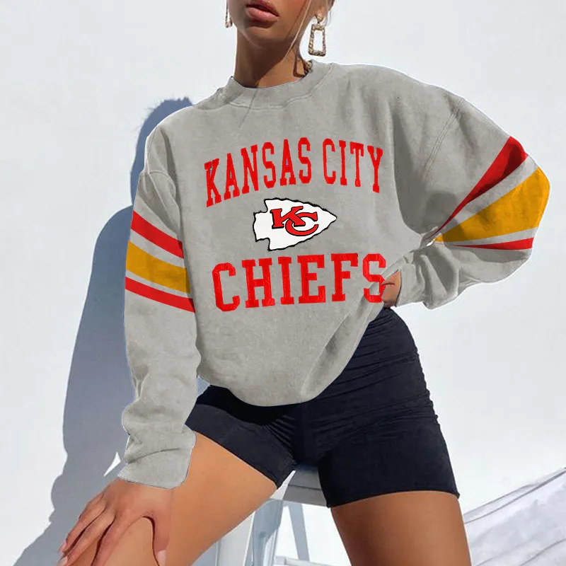KANSAS CITY CHIEFSNew printed sports round neck sweatshirt 2