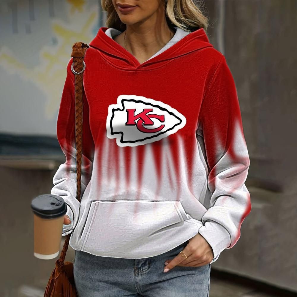 KANSAS CITY CHIEFSNew personalized couple style loose hooded sweatshirt3
