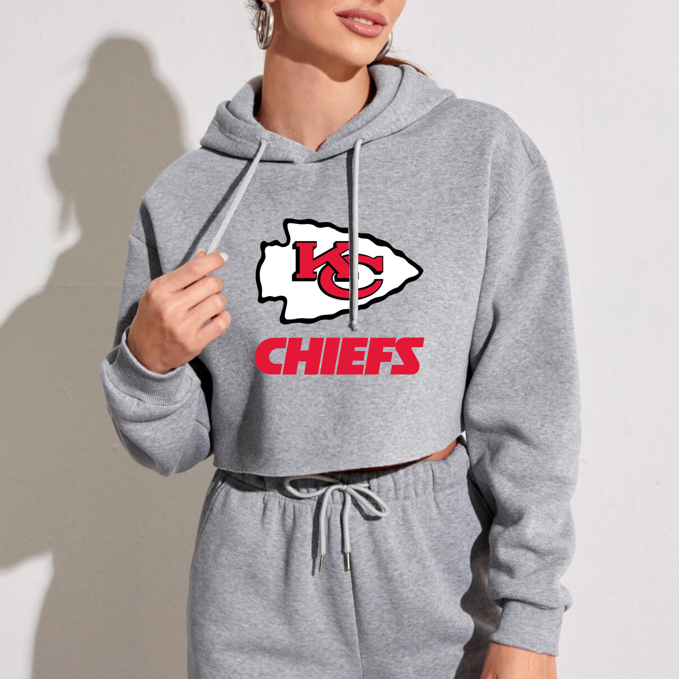 KANSAS CITY CHIEFSShort-sleeved fashion hoodie for women-4