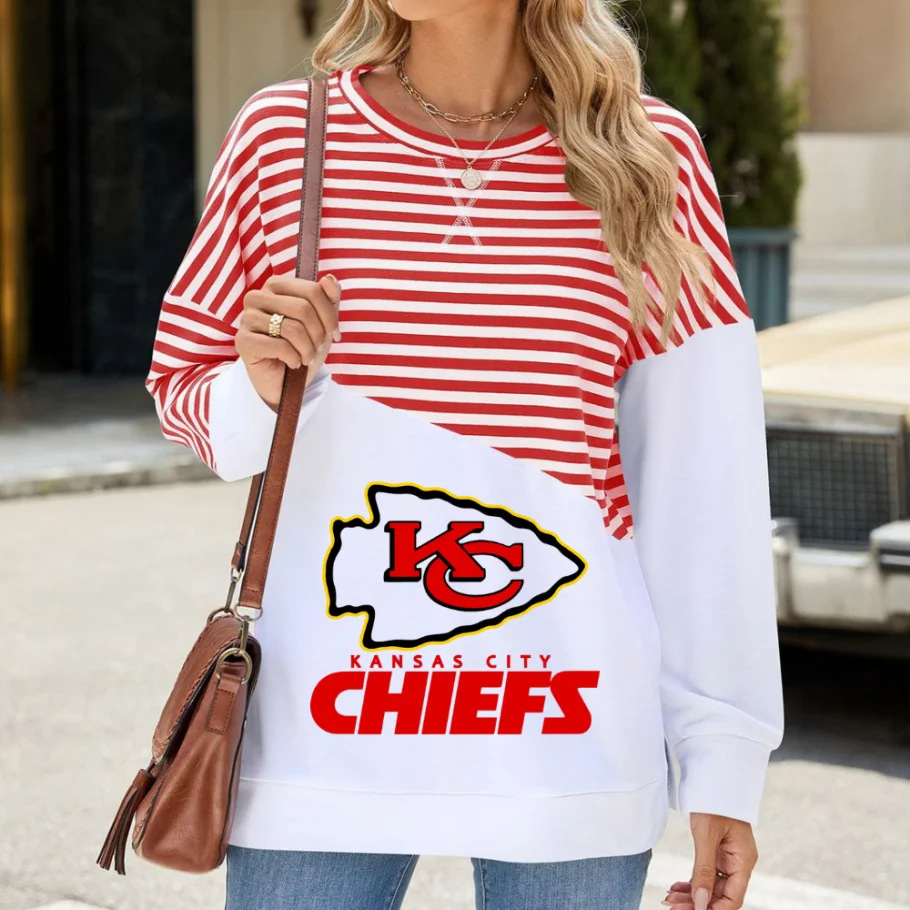 KANSAS CITY CHIEFSCasual Loose Printed Women's Sweatshirt-1