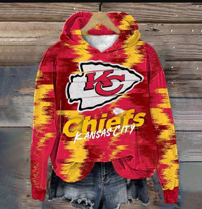 KANSAS CITY CHIEFSNew personalized couple style loose hooded sweatshirt