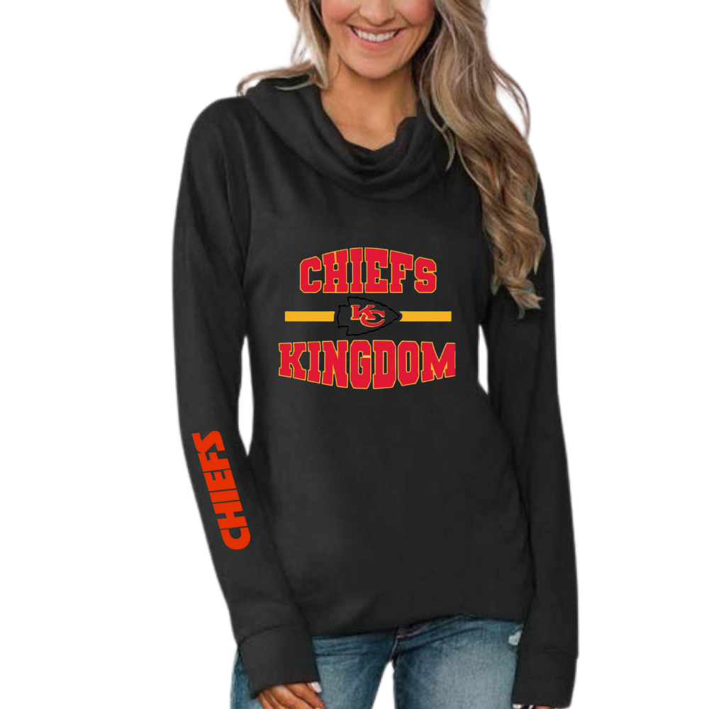 KANSAS CITY CHIEFSPrinted round neck sweatshirt-black