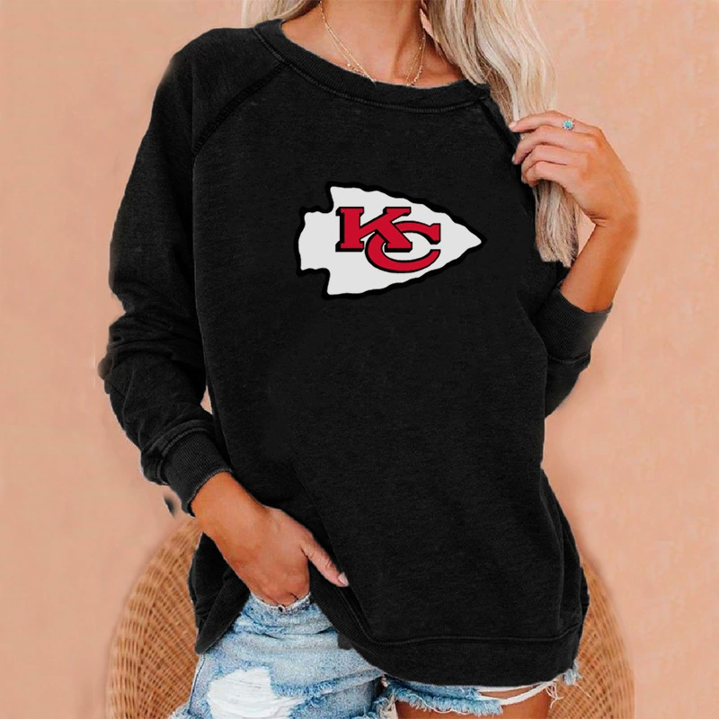 KANSAS CITY CHIEFSwomen's printed loose fashion sweatshirt