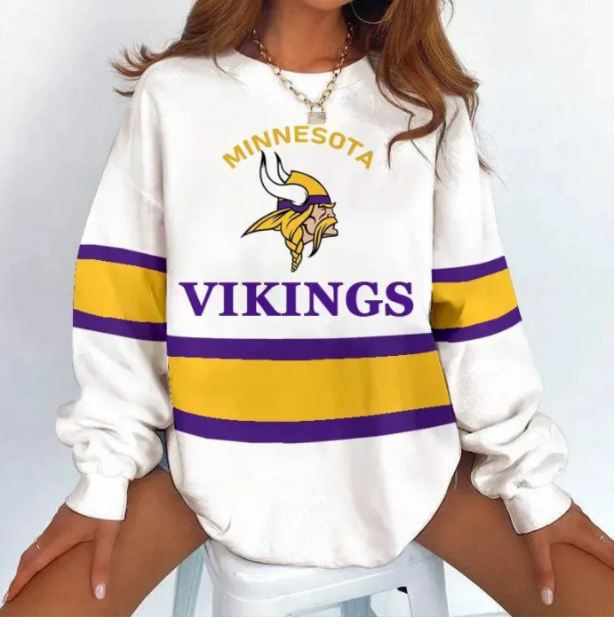MINNESOTA VIKINGS New printed sports round neck sweatshirt 1