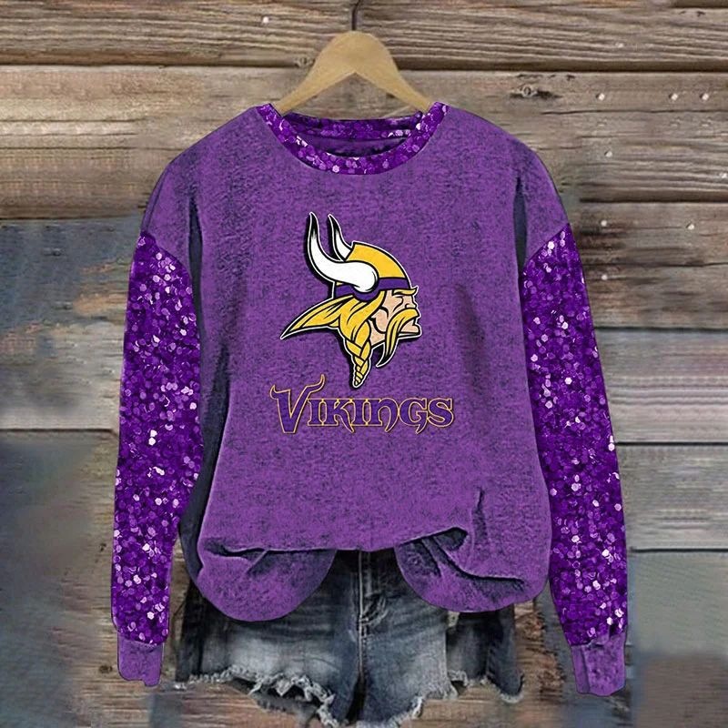 MINNESOTA VIKINGS printed sports round neck sweatshirt 1