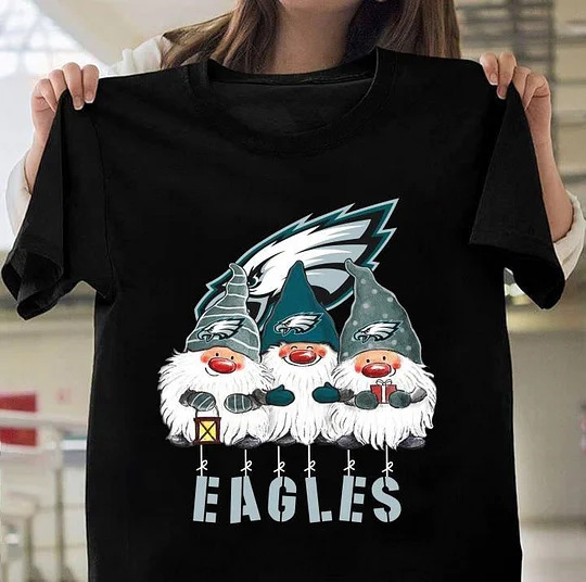 Philadelphia Eagles Christmas printed round neck short sleeves