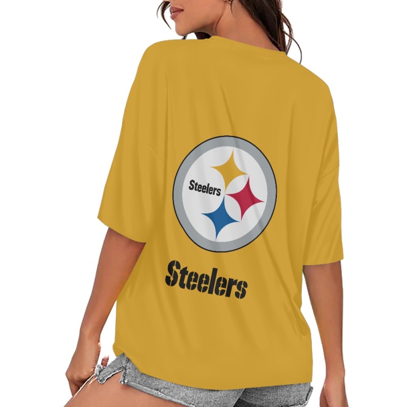 Pittsburgh Steelers Short Sleeve Cutout Loose Fit Top-3