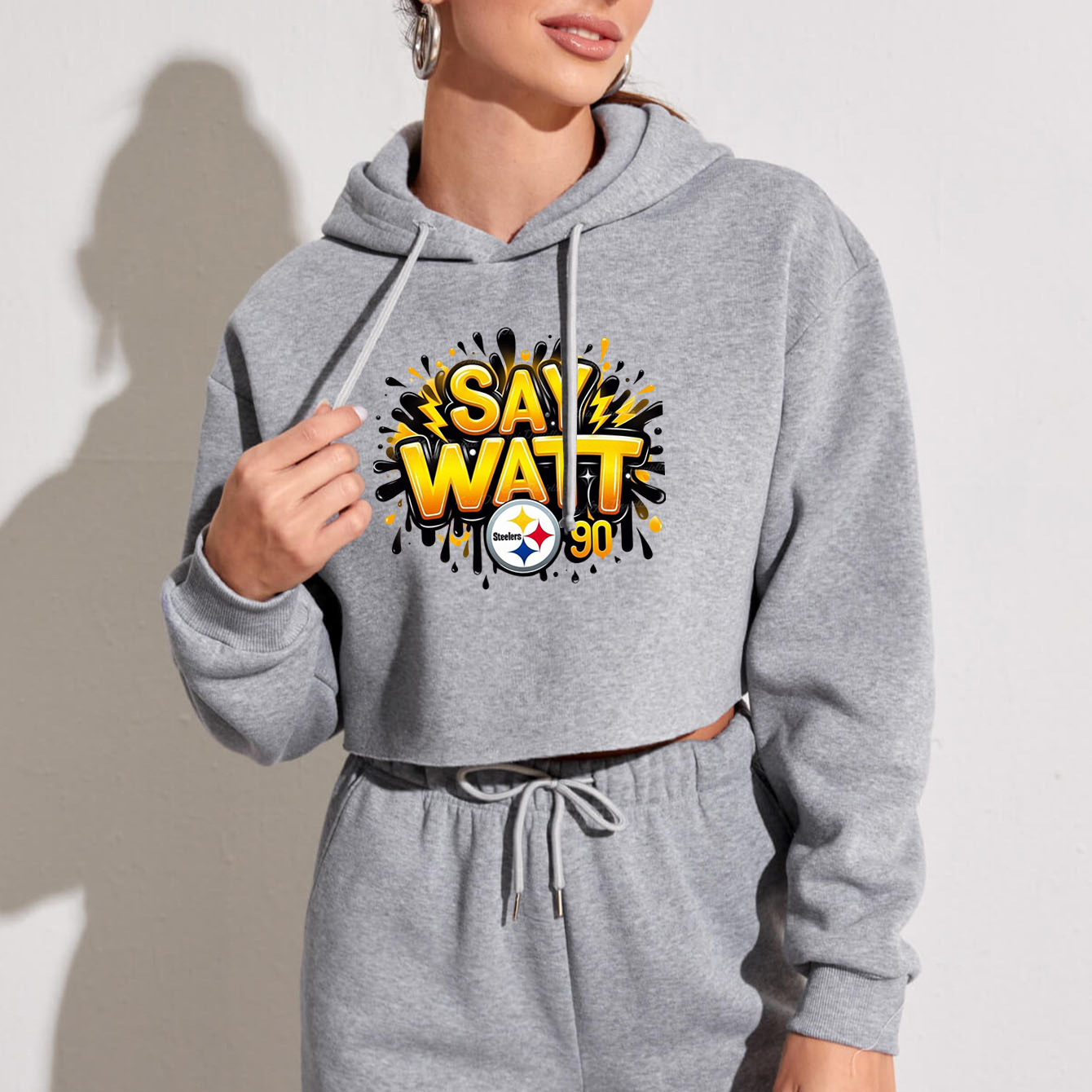 Pittsburgh Steelers Short-sleeved fashion hoodie for women-2