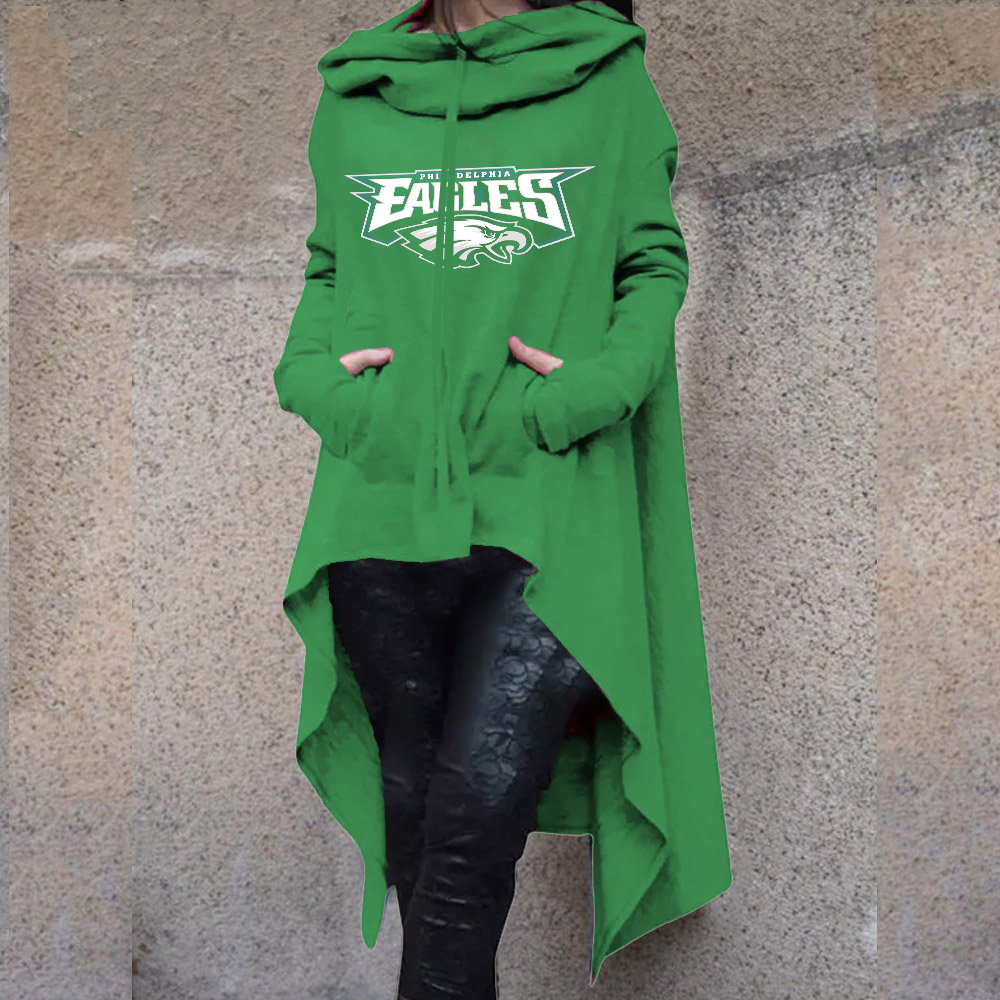 Philadelphia Eagles Fashionable Print Irregular Long Sleeve Sweatshirt