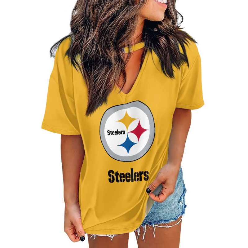 Pittsburgh Steelers Short Sleeve Cutout Loose Fit Top-3