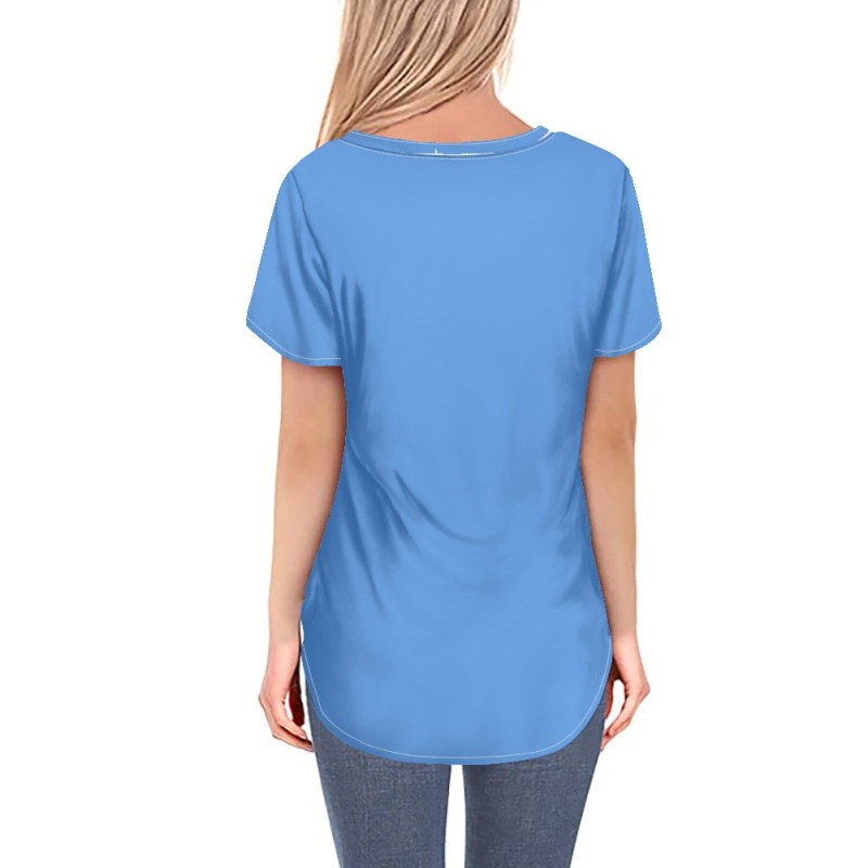 Buffalo Bills Off-shoulder V-neck women's long-sleeved T-shirt-2