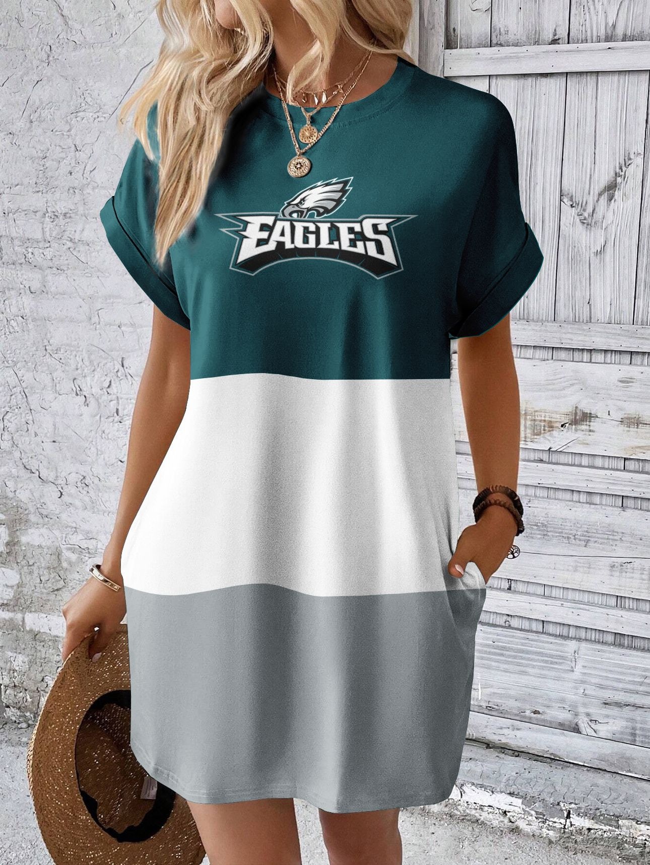 Philadelphia Eagles New women's fashionable round neck dress