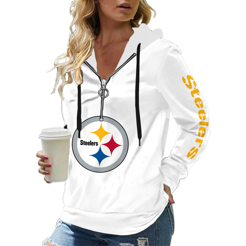 Pittsburgh SteelersTrendy printed long sleeve zipper sweatshirt