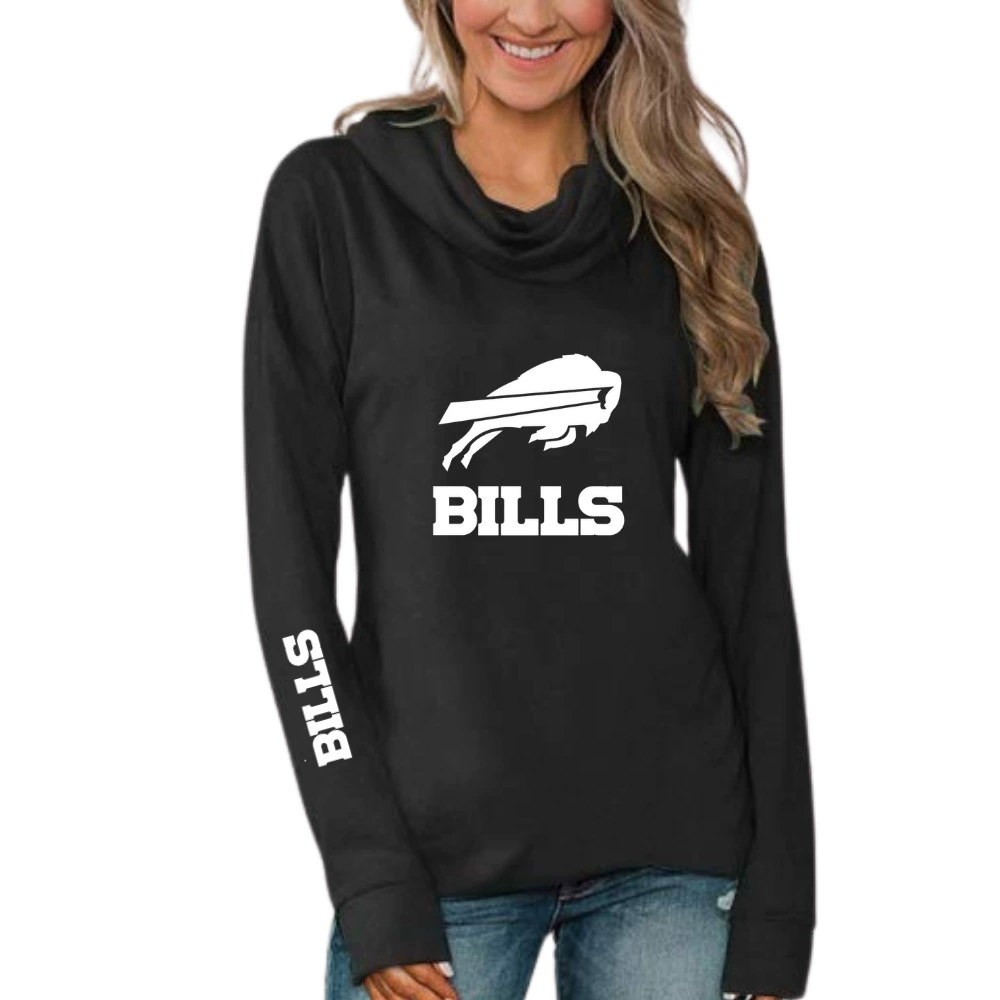 Buffalo Bills Street trend printed round neck sweatshirt-black