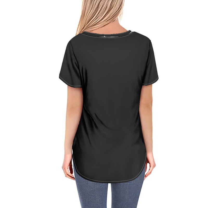 Las Vegas Raiders Off-shoulder V-neck women's long-sleeved T-shirt-2