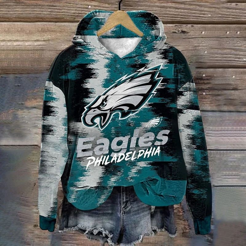 Philadelphia Eagles New personalized couple style loose hooded sweatshirt