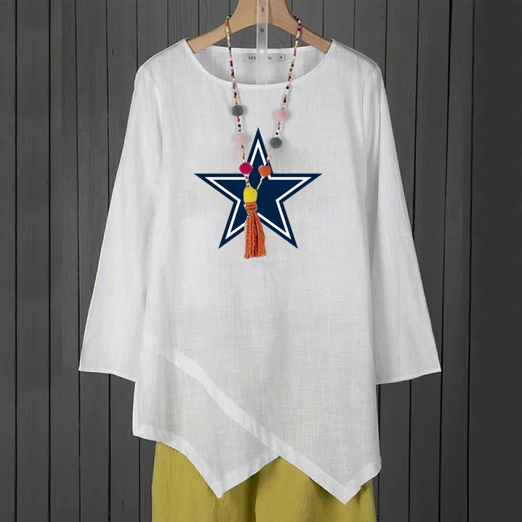 DALLAS COWBOYSCasual loose all-match solid color long-sleeved T-shirt