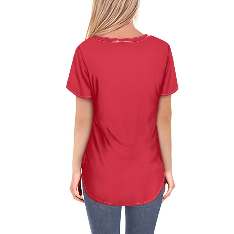 Buffalo Bills Off-shoulder V-neck women's long-sleeved T-shirt-3