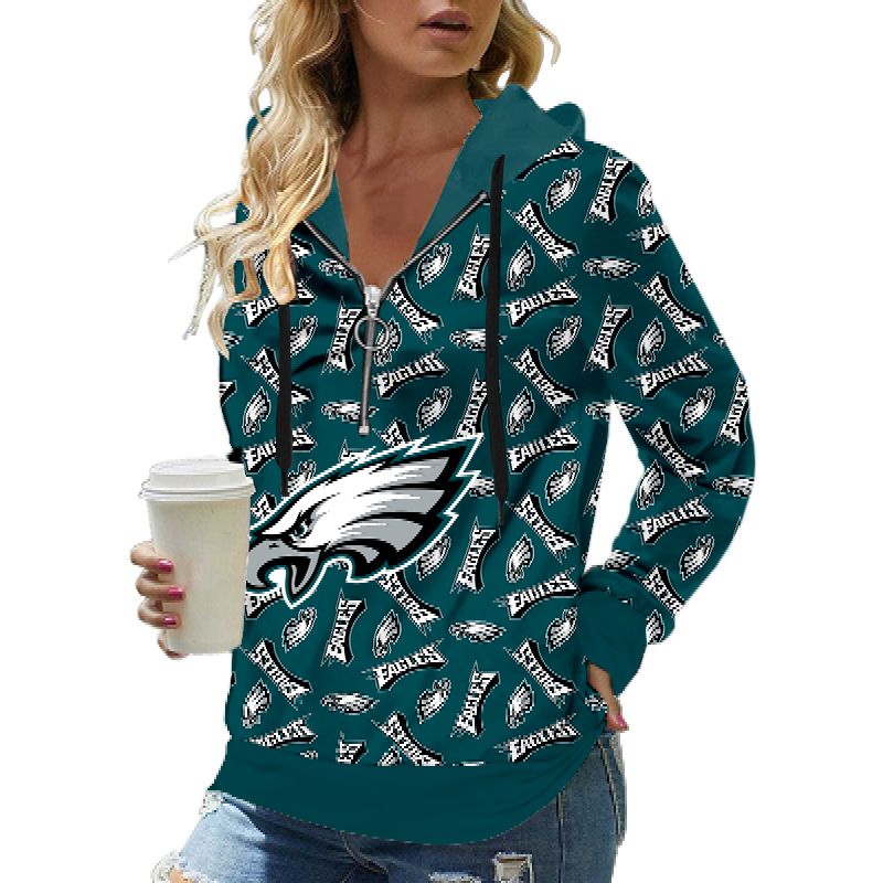 Philadelphia Eagles Trendy printed long sleeve zipper sweatshirt 1