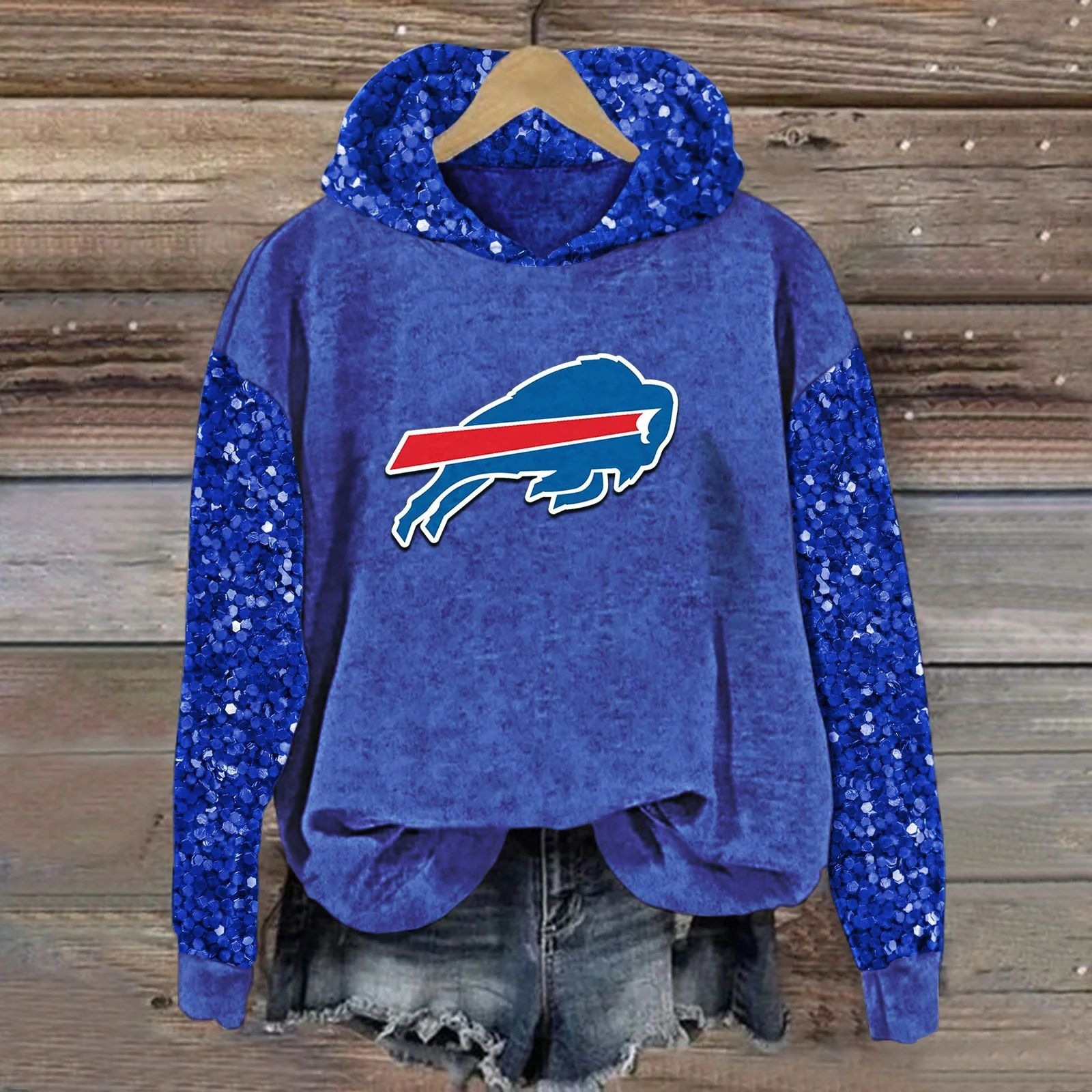 Buffalo Bills New personalized couple style loose hooded sweatshirt