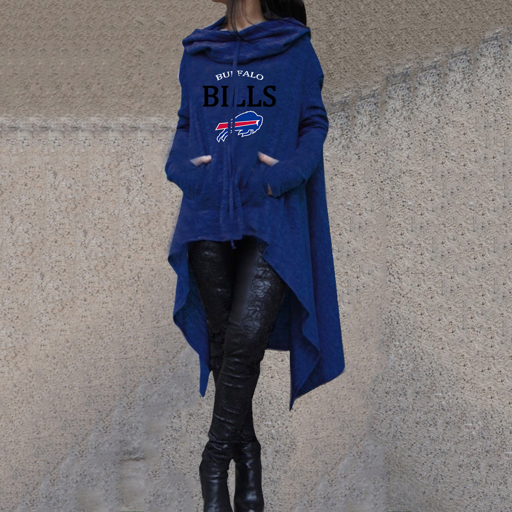 Buffalo BillsFashionable Print Irregular Long Sleeve Sweatshirt
