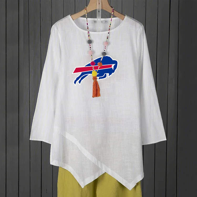 Buffalo BillsCasual loose all-match solid color long-sleeved T-shirt