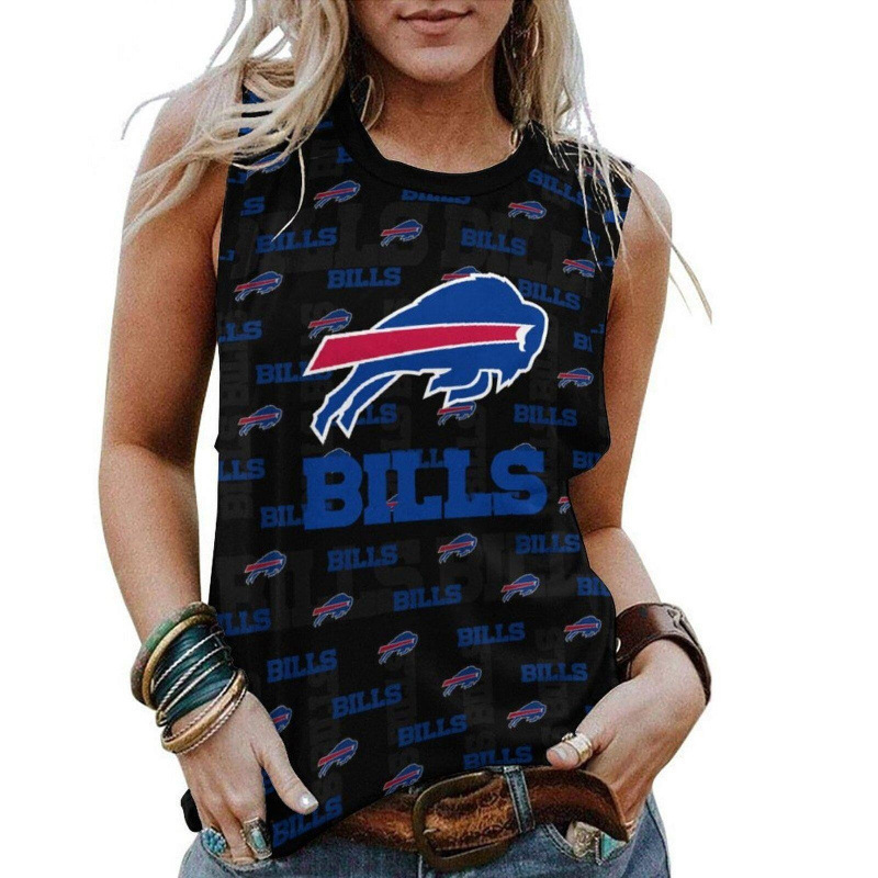 Buffalo Bills Printed sleeveless crew neck pullover casual T-Shirt2
