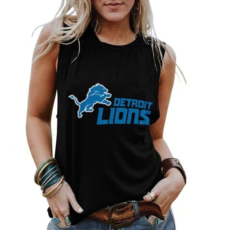 Detroit Lions Printed sleeveless crew neck pullover casual T-Shirt2