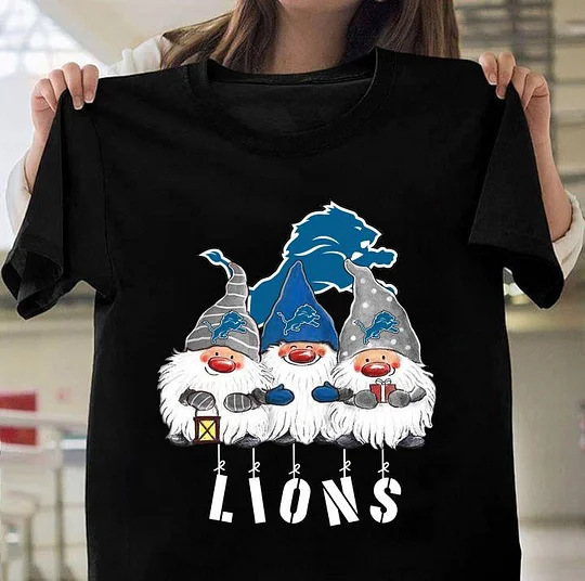 Detroit Lions Christmas printed round neck short sleeves
