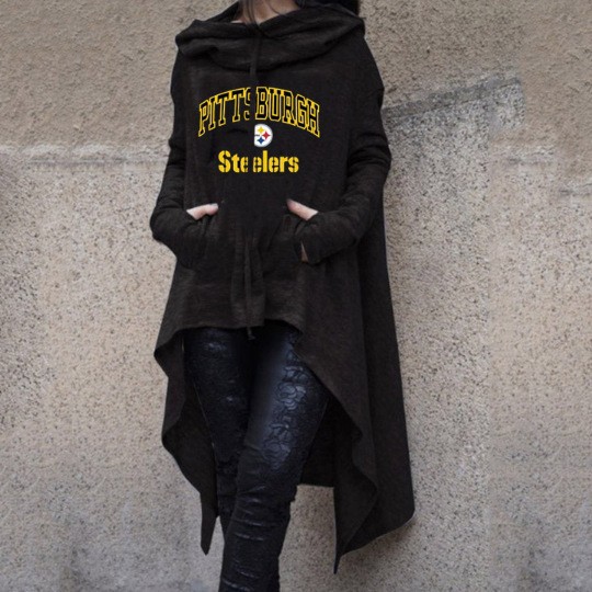 Pittsburgh Steelers Irregular cape and hooded women's sweater