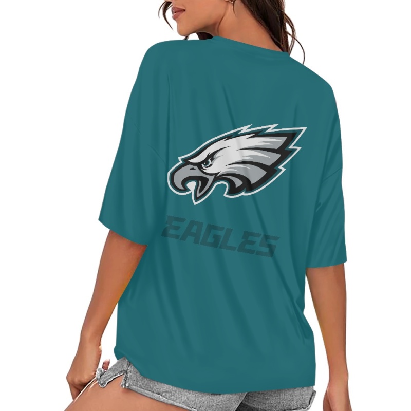 Philadelphia Eagles Short Sleeve Cutout Loose Fit Top-2