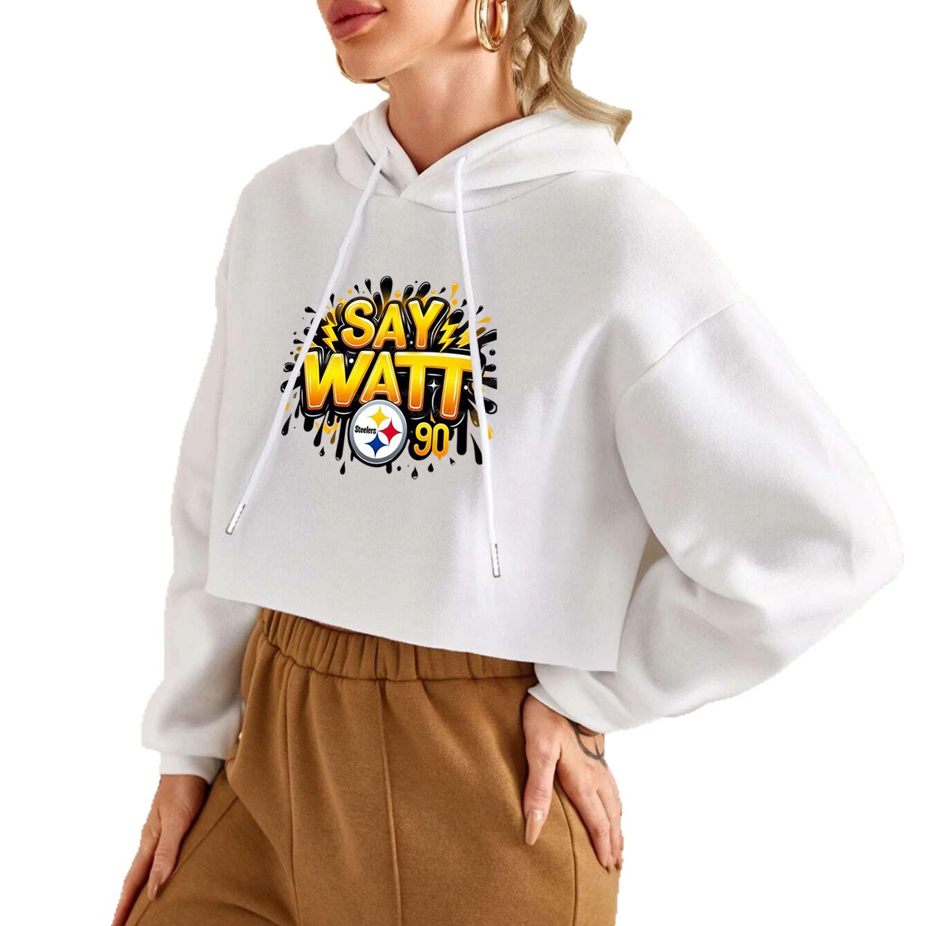 Pittsburgh Steelers Short-sleeved fashion hoodie for women-4