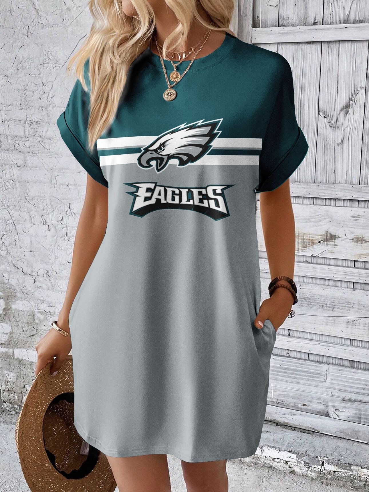 Philadelphia Eagles New women's fashionable round neck dress 2