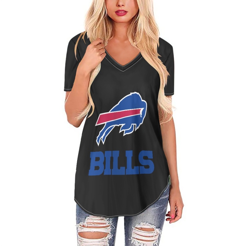 Buffalo Bills Off-shoulder V-neck women's long-sleeved T-shirt-4