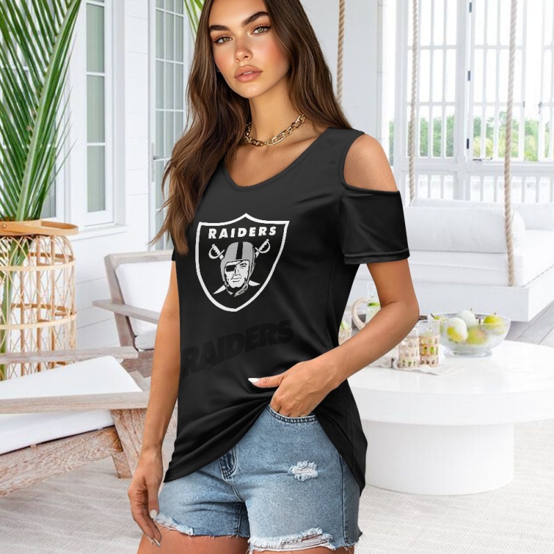 Las Vegas Raiders Off-the-shoulder short-sleeved T-shirt-1