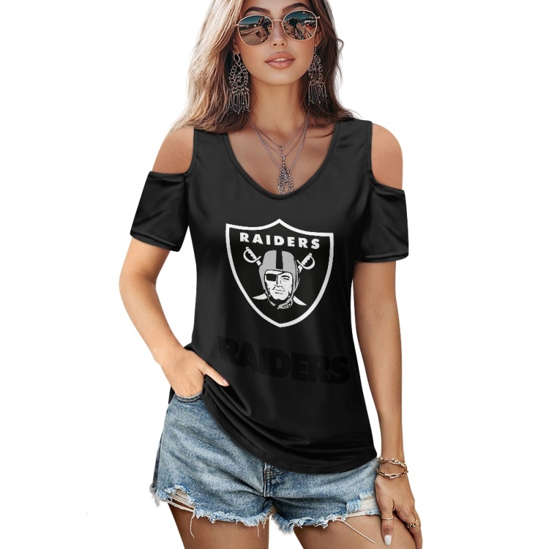 Las Vegas Raiders Off-the-shoulder short-sleeved T-shirt-1