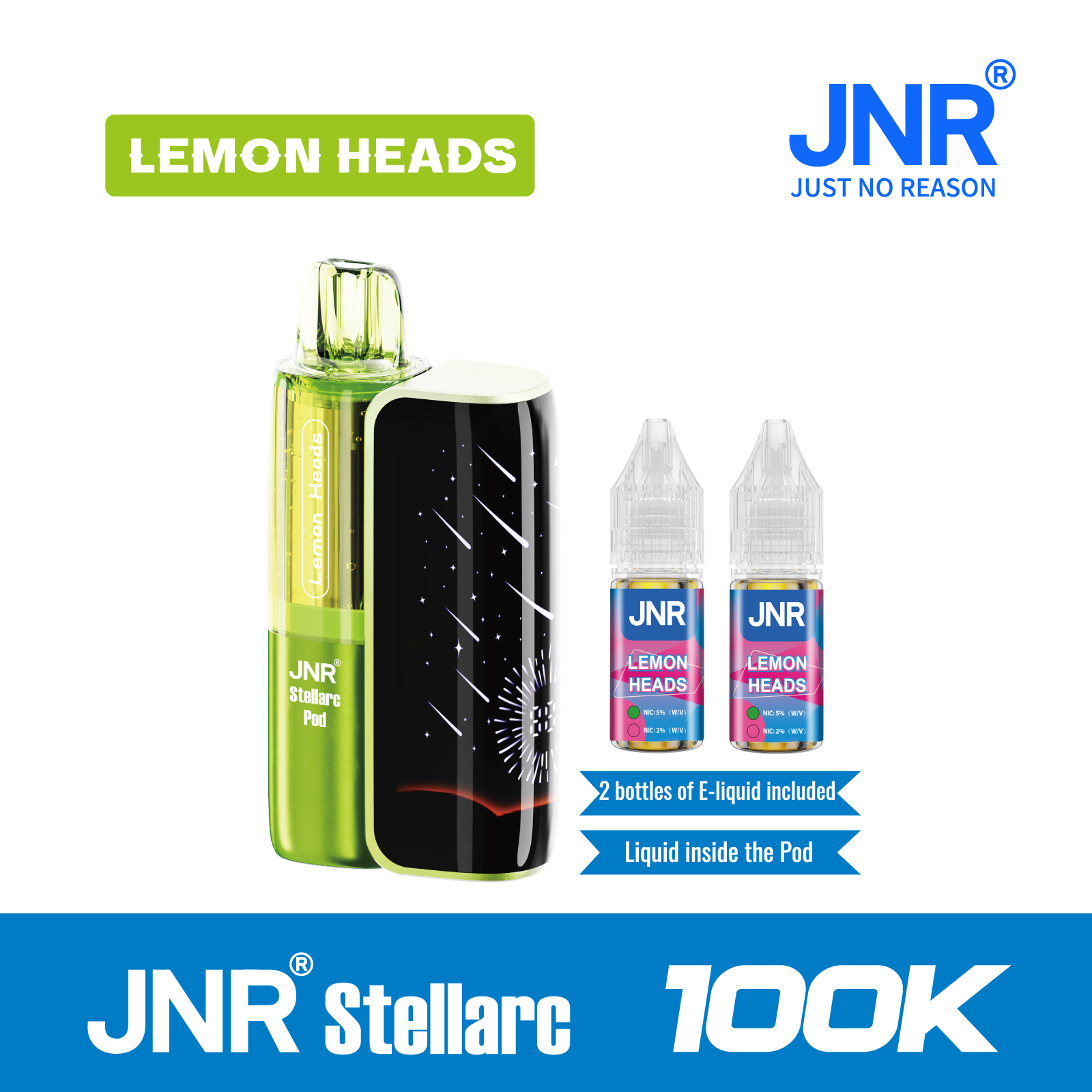 Lemon Heads | JNR Stellarc 100K Puffs Kit - Refillable & Replaceable Pod Vape