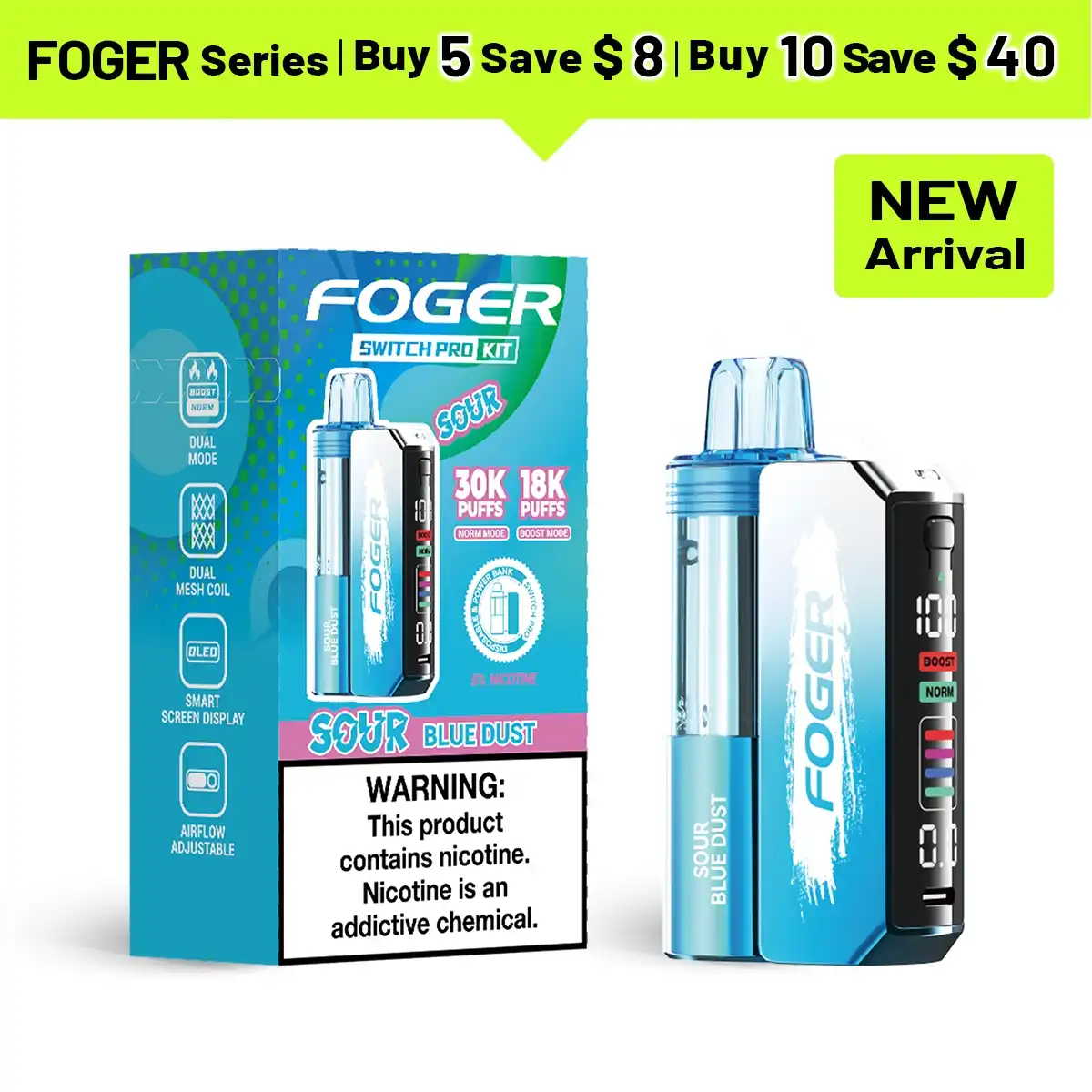Foger Switch Pro Kit 5% - 30K Puffs Disposable Vape