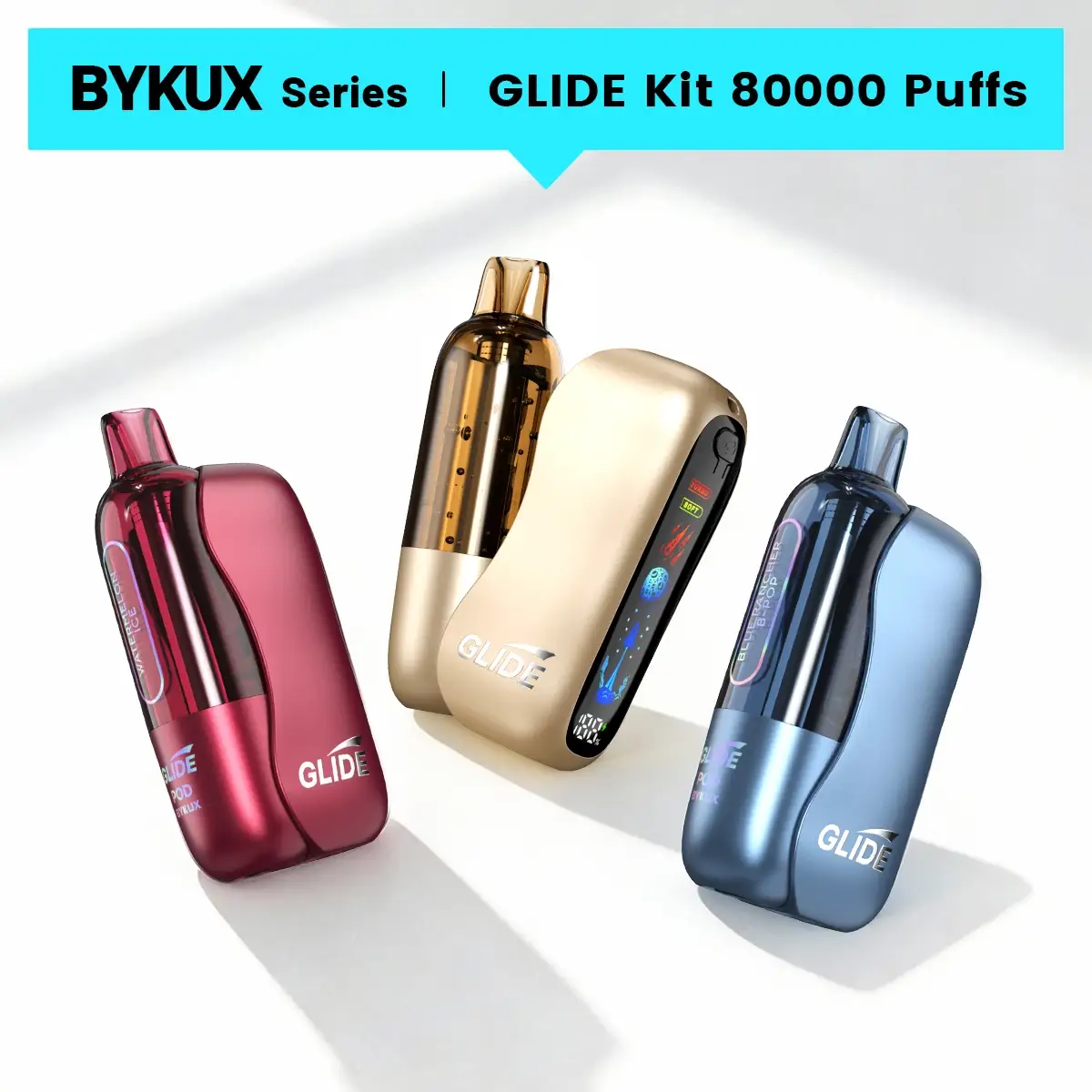 BYKUX GLIDE 80K Puffs 5% Nicotine Replaceable Vape Kit