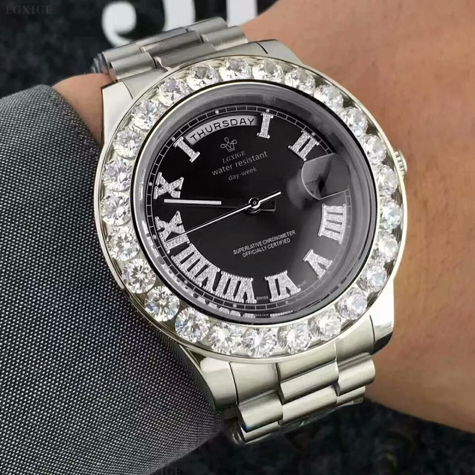 18K Gold Diamond Crown Watch