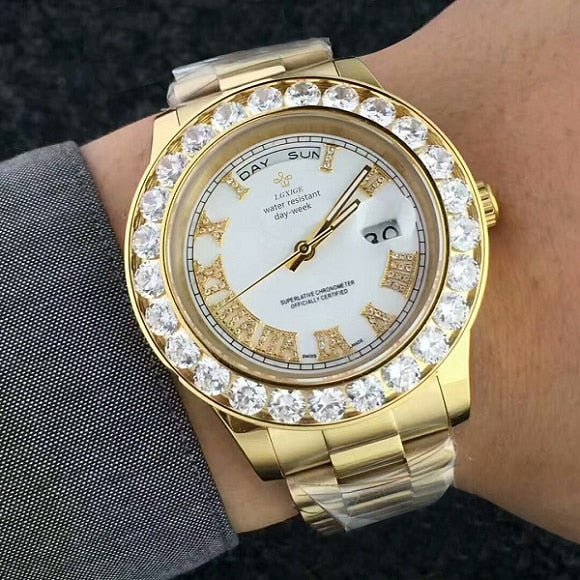 18K Gold Diamond Crown Watch