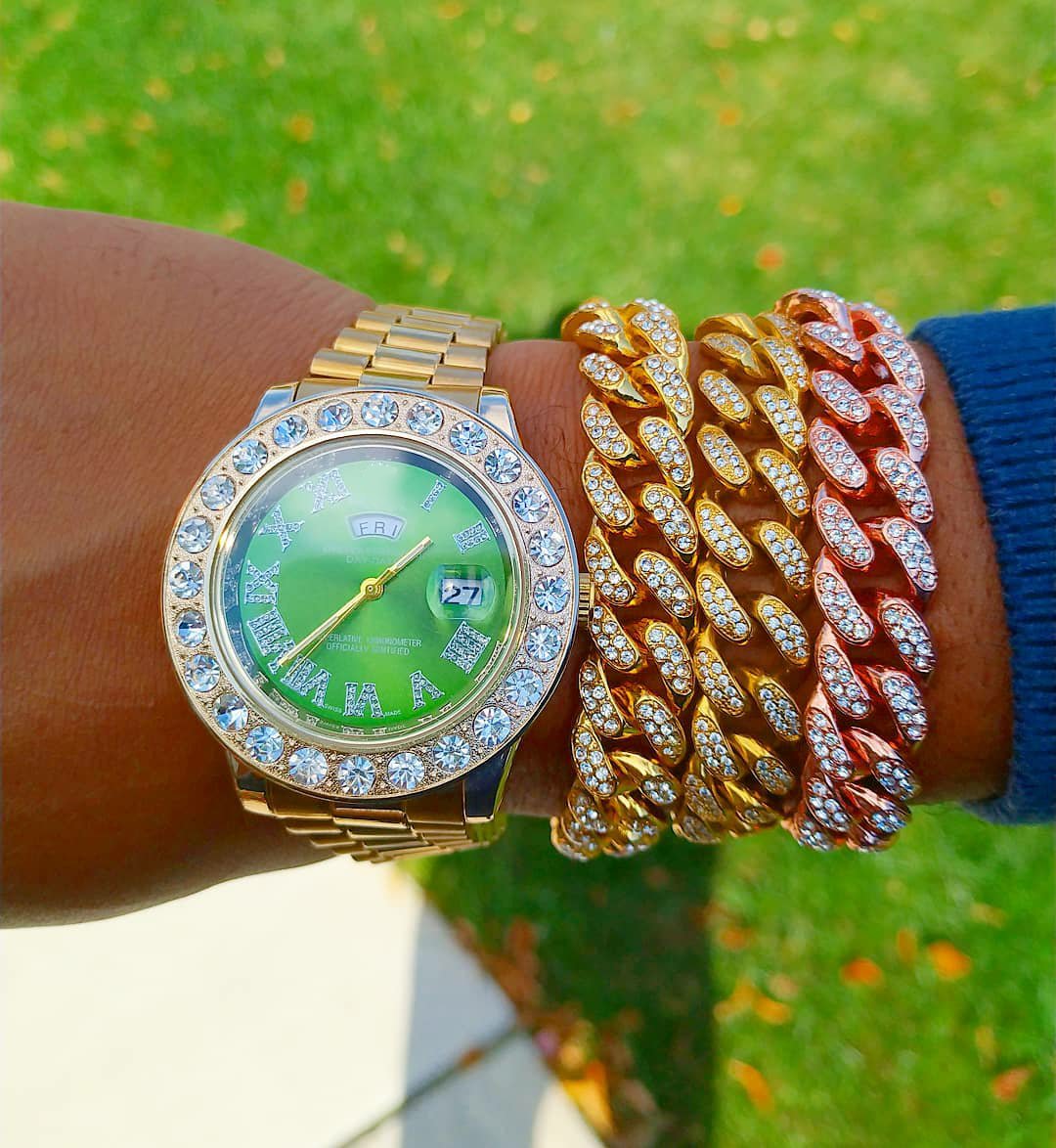 18K Gold Diamond Crown Watch