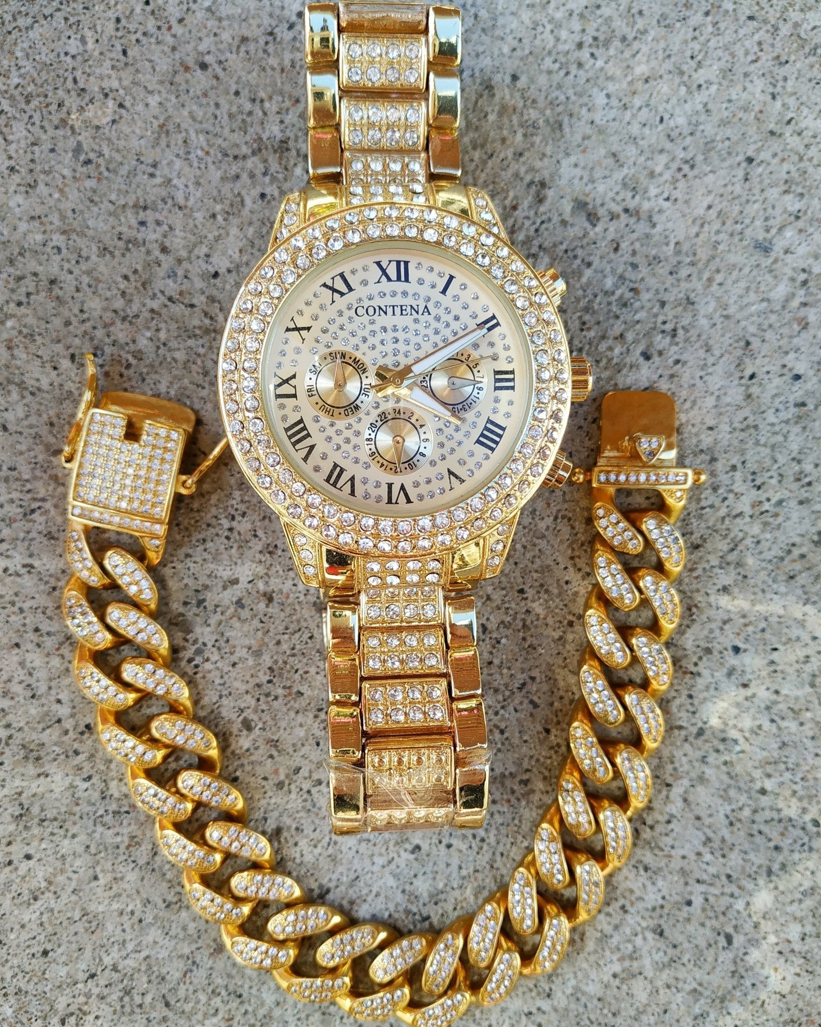 Miami Double Bezel Watch and Bracelet Set