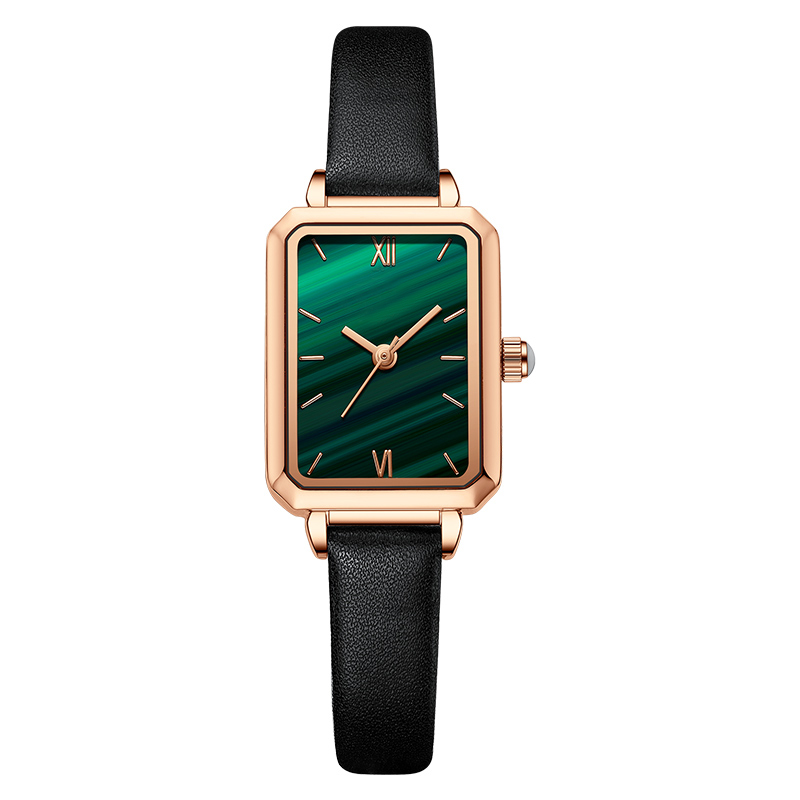 Small square watch simple ladies quartz watch waterproof square watch small green watch female
