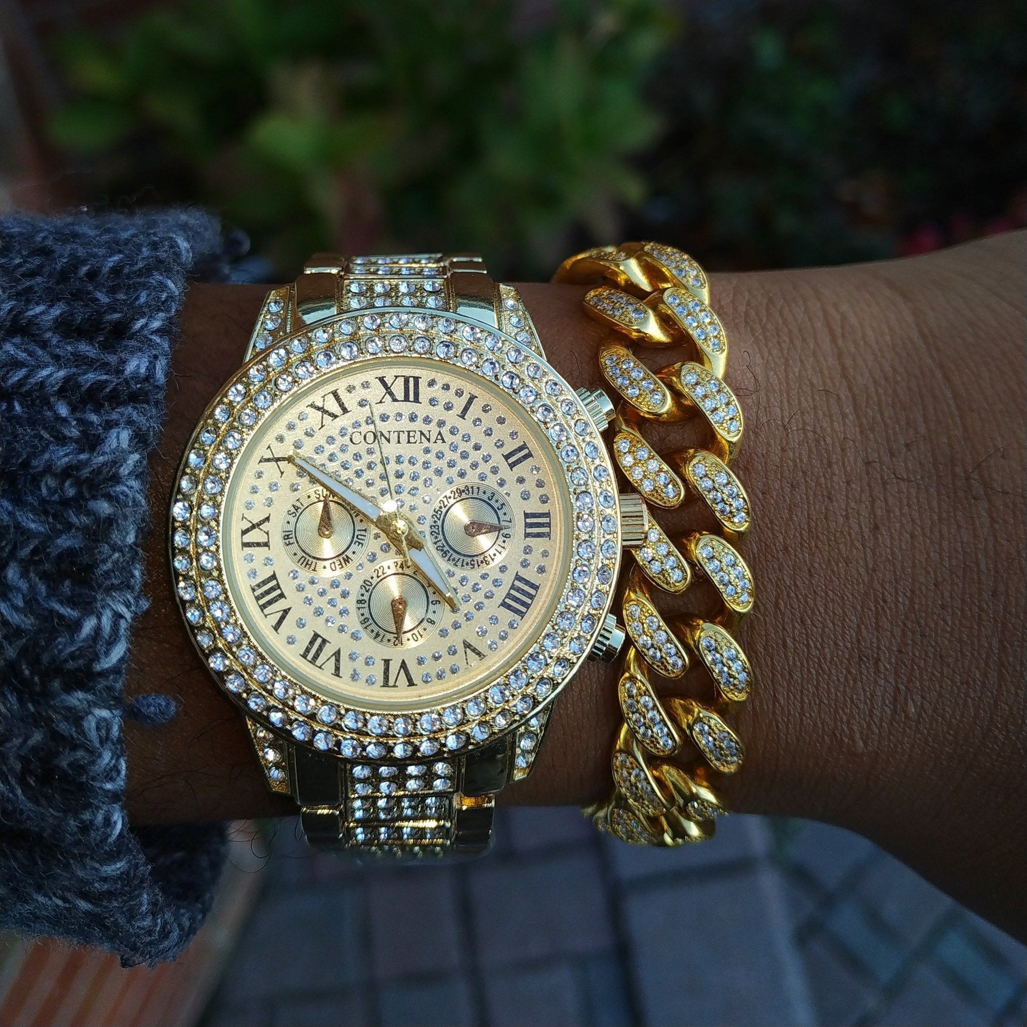 Miami Double Bezel Watch and Bracelet Set